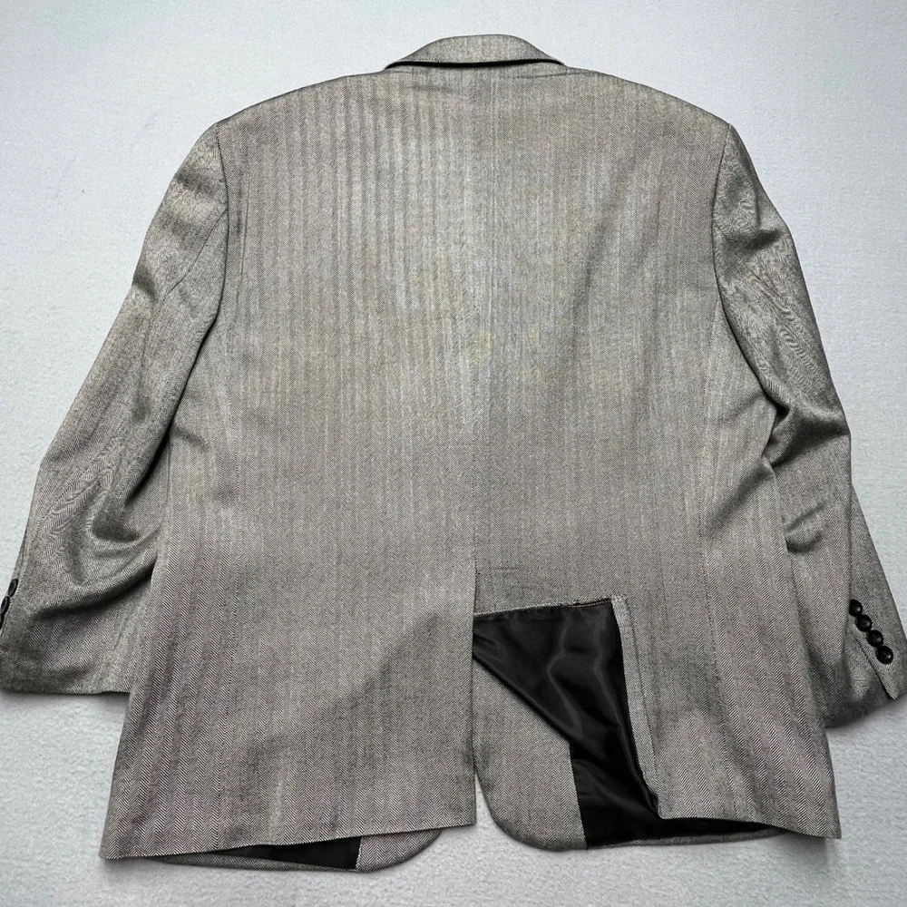 Gianfranco Ruffini Mens Blazer Herringbone Silk suit Jacket Sport Coat Italy 42S